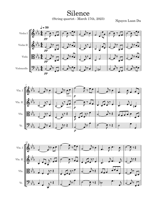 Silence (String Quartet) - Nguyen Luan Du