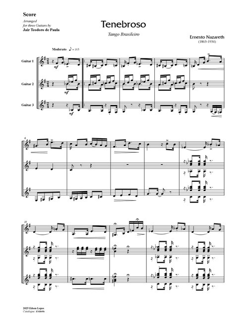 Tenebroso (Brazilian Tango) (Guitar Trio) (Arr. Jair T. de Paula) - Ernesto Nazareth (Guitar Ensemble)