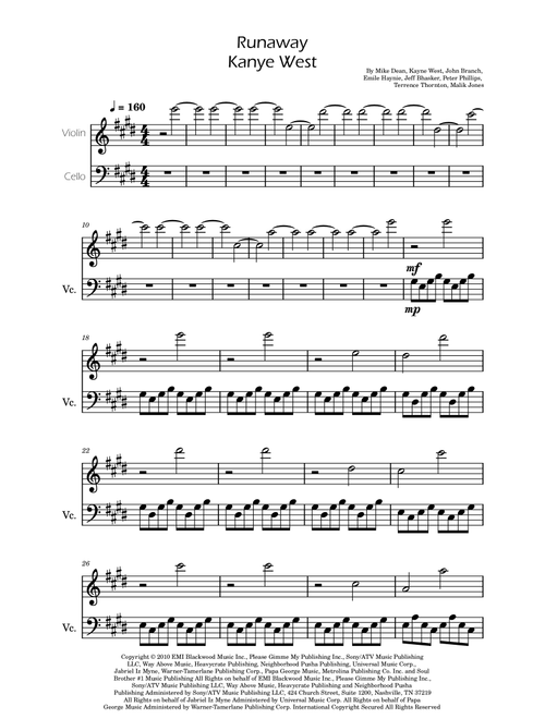 Runaway (Arr. Ygor Nunes) - Kanye West (Instrumental Duet)