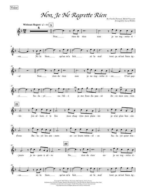 Non, Je Ne Regrette Rien (Arr. Lucas Waldin) - Edith Piaf (Full Orchestra)
