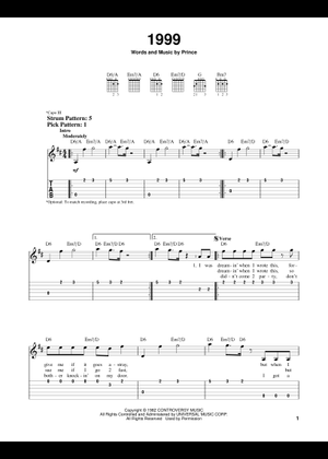 1999 – Prince Sheet Music with Chords for Piano, Saxophone alto