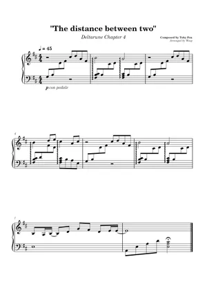 Distance Between Two Notes The distance between two - DELTARUNE Chapters 3 + 4 Sheet Music for ...