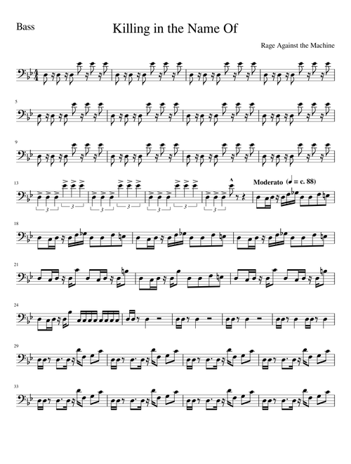 Killing in the Name Of for Electric Bass