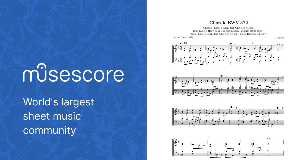 Chorale BWV 372 - Johann Sebastian Bach Sheet Music for