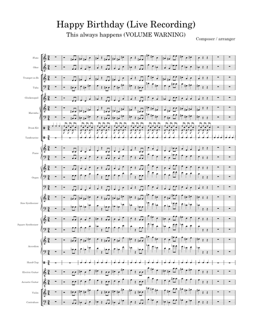 Happy Birthday To You but in every key at once