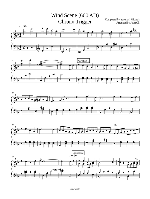 Wind Scene 600 AD Chrono Trigger Piano Variations