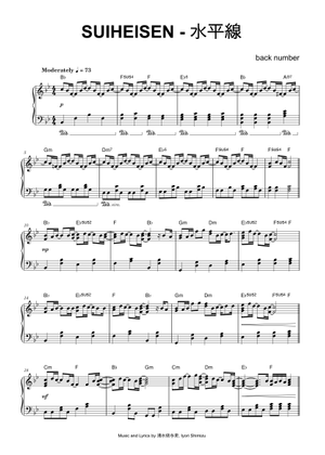水平線 – Back Number Sheet Music for Clarinet other (Solo