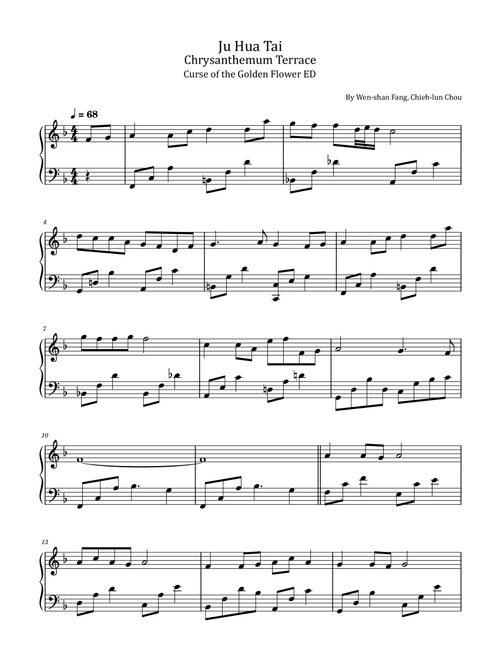 Ju Hua Tai (Arr. poon) - Jay Zhou (Piano Solo)