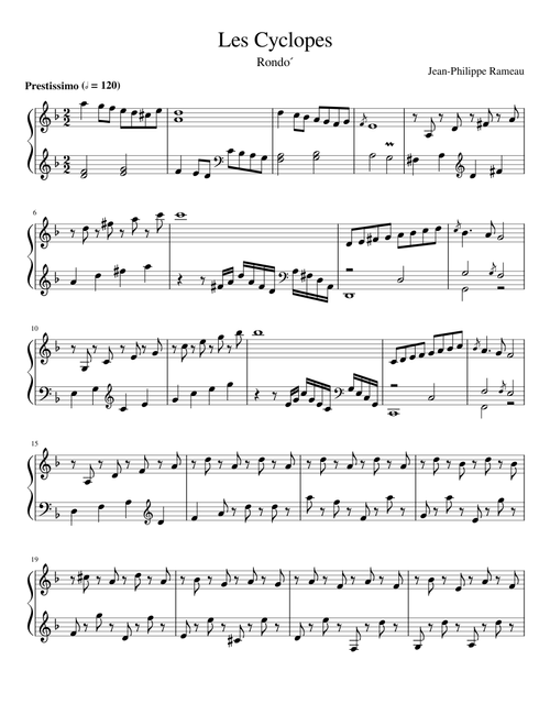 Jean-Philippe Rameau's "Les Cyclopes", Rondo in D minor ( "Los Ciclopes", Rondo´en Re menor de Jean-Philippe Rameau )