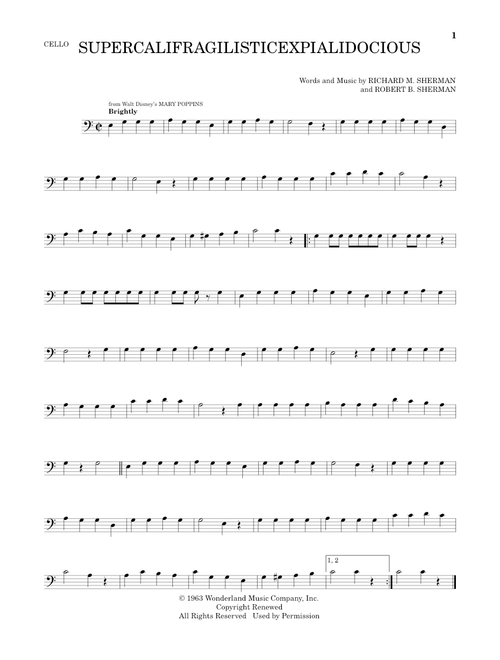 Supercalifragilisticexpialidocious (from Mary Poppins) - Julie Andrews (Cello Solo)