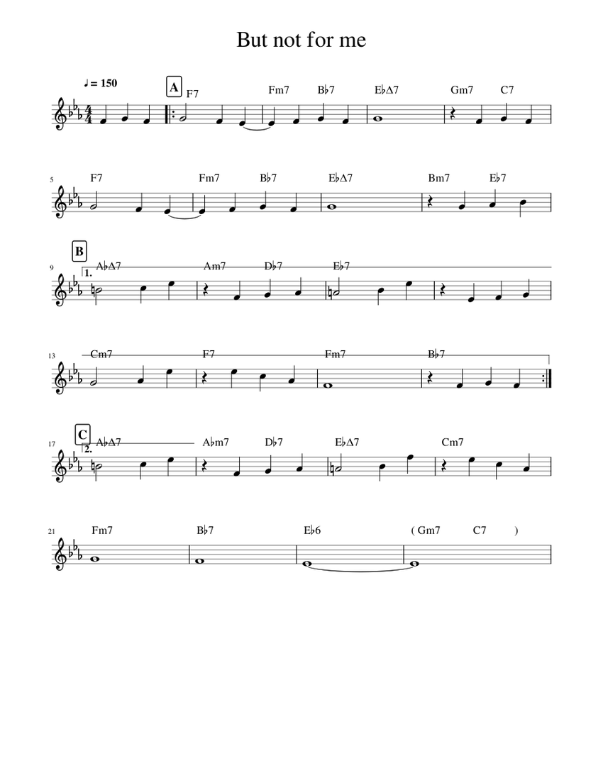 But not for me Sheet music for Piano (Solo)