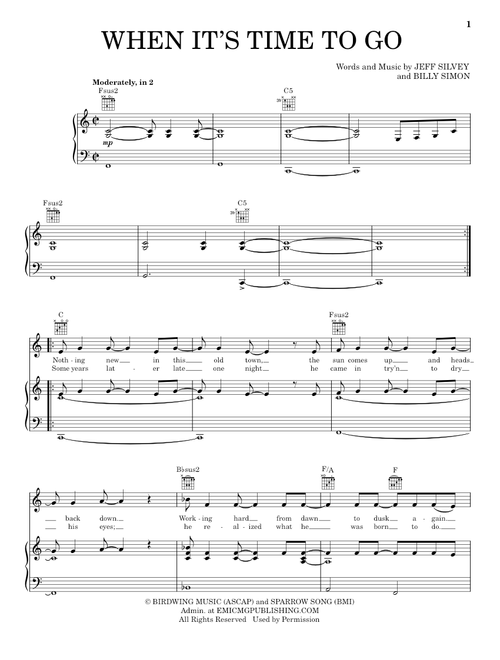 When It's Time To Go - 4Him (Piano-Vocal-Guitar)