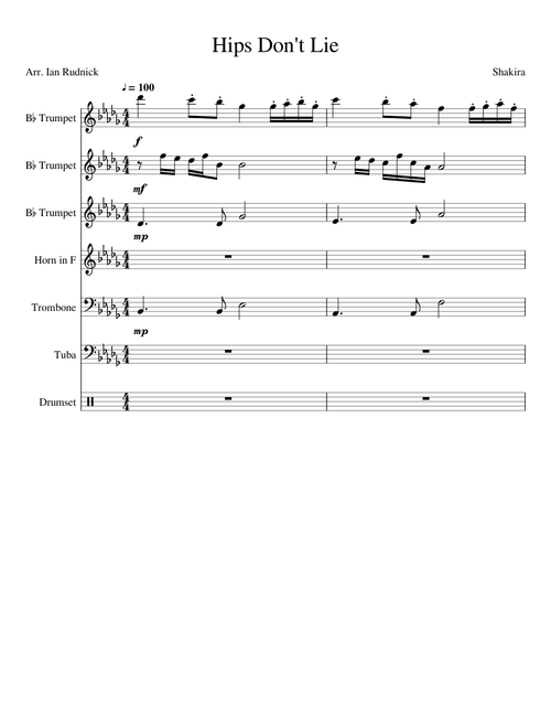 Hips Don't Lie for Brass Band