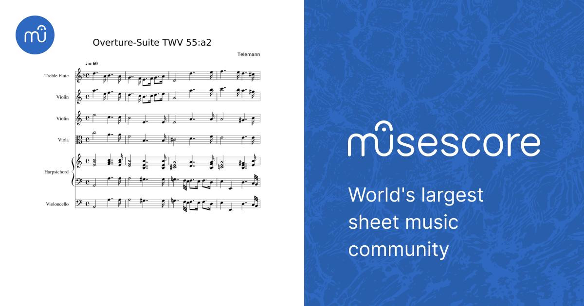 Overture-Suite TWV 55:a2 Sheet Music for Harpsichord, Flute