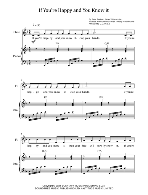 Five Little Ducks (Arr. G.D.V.S.L.J) - Mark Norman Walmsley, John Francis Kane (Flute and Piano)