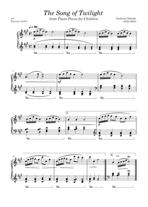 The Song of Twilight – Yoshinao Nakada Sheet Music for Piano (Solo