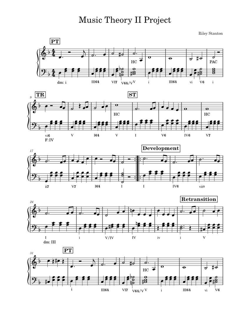 Riley's Music Theory II Project Sheet music for Piano (Solo) Easy ...