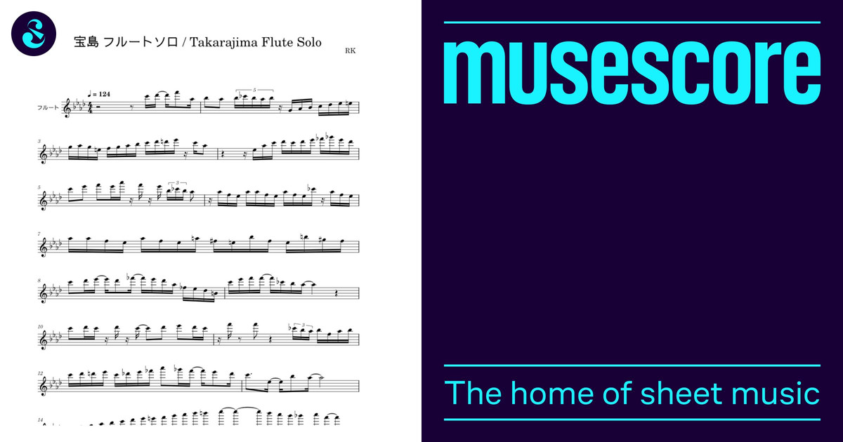 宝島 フルートソロ - RK Sheet Music for Flute (Solo) | MuseScore.com