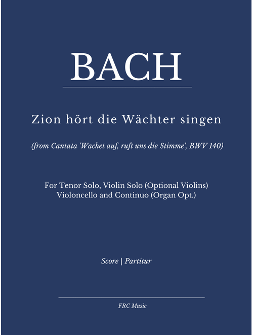Zion hört die Wächter singen (Cantata 'Wachet auf, ruft uns die Stimme', BWV 140) for Tenor Solo (Arr. Flavio Regis Cunha) - Johann Sebastian Bach (Large Ensemble)
