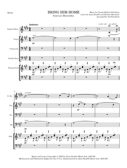 BRING HIM HOME - Claude-Michel Schonberg/