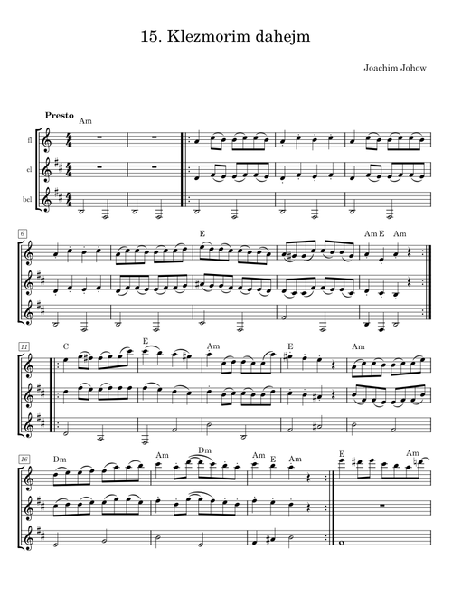 Klezmorim dahejm - Joachim Johow