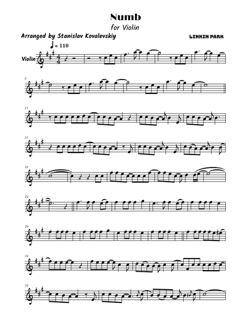 Numb – Linkin Park (Violin Cover by Stanislav Kovalevskiy)
