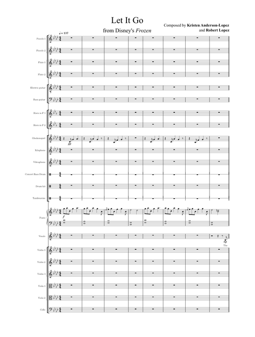 Let it go – Kristen Anderson-Lopez & Robert Lopez - full orchestral score