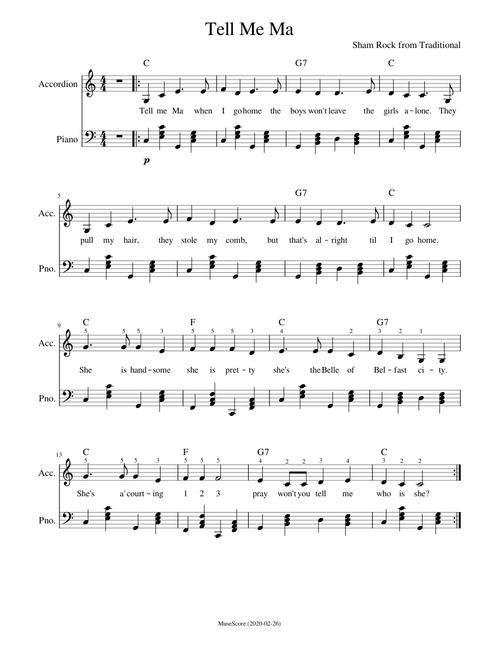 Tell Me Ma - Traditional / Sham Rock