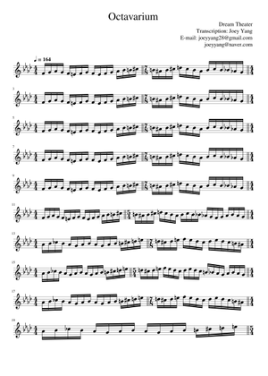 Octavarium – Dream Theater - Orchestral Cover Sheet Music and Tab