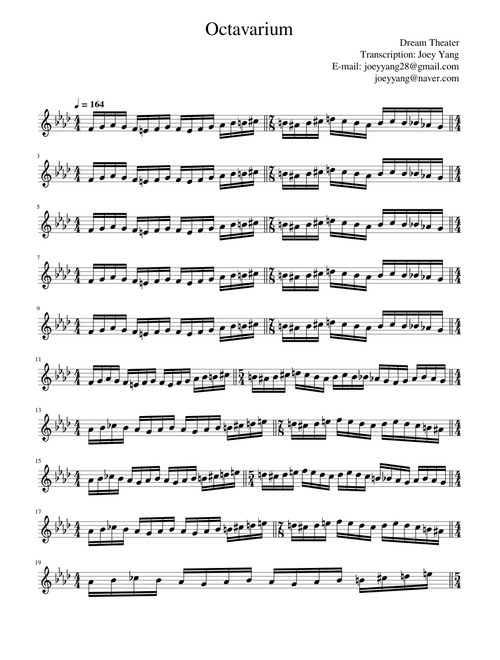 Dream Theater - Octavarium guitar solo part (16:47~17:39)