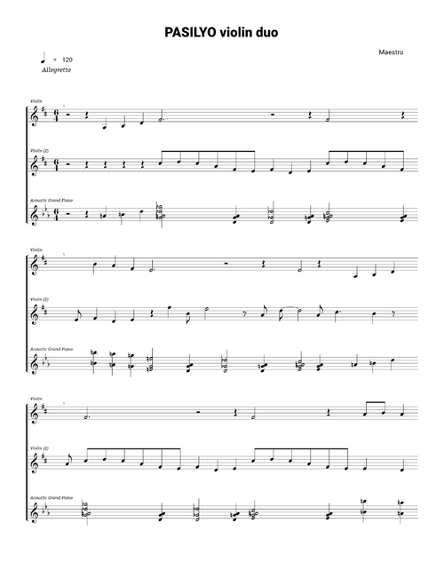 Pasilyo Violin duet (Arr. Norman Aput) - Sunkissed Lola (Violin Duet)