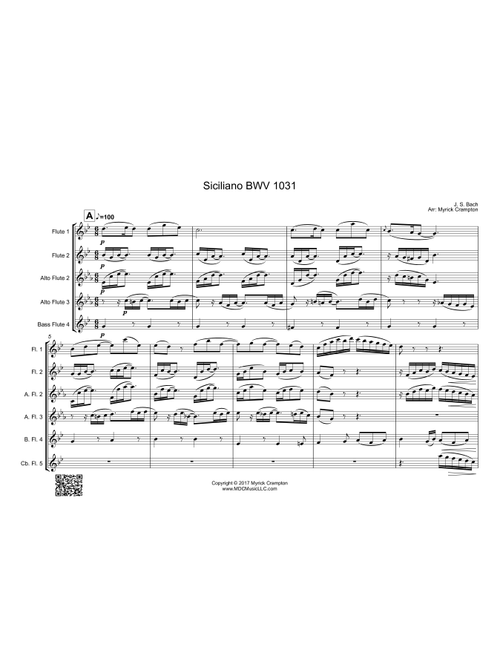 Siciliano BWV 1031 (Arr. Myrick Crampton) - JS Bach (Woodwind Ensemble)