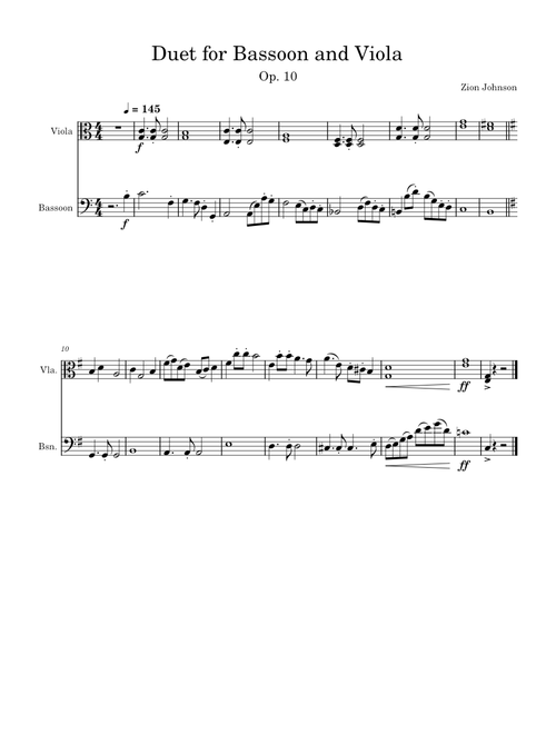 Duet for Basson and Viola – Z08
