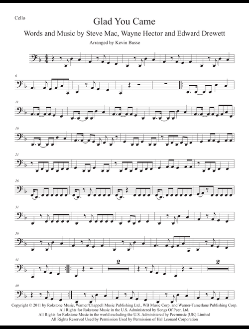 Glad You Came (Arr. Kevin Busse) - The Wanted (Cello Solo)