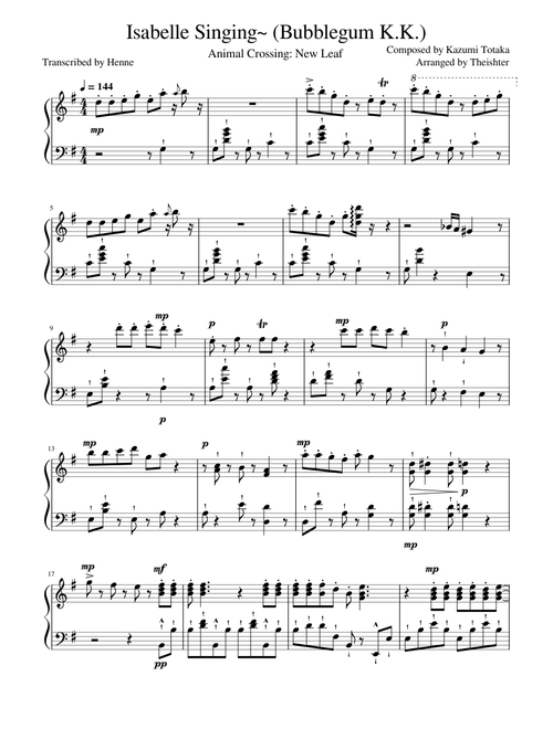Isabelle Singing~  (Bubblegum K.K.) - Arranged by Theister