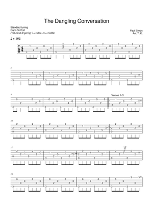 Play Official version of The dangling conversation Sheet Music by Simon ...
