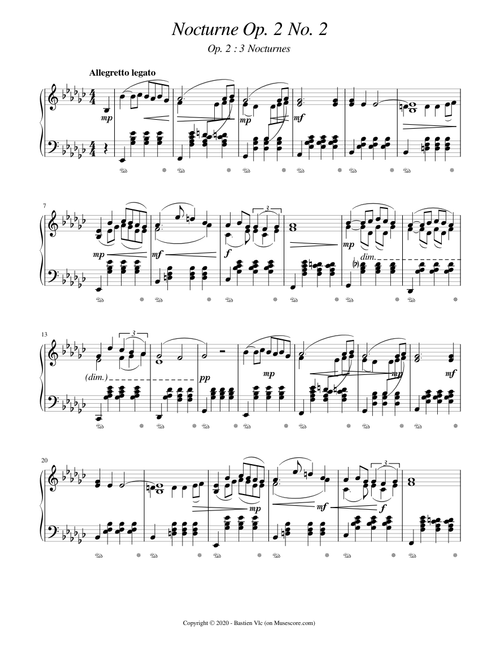 Nocturne Op. 2 No. 2 - (3 Nocturnes)