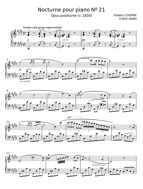 Nocturne pour piano Nº 21 - Frédéric CHOPIN