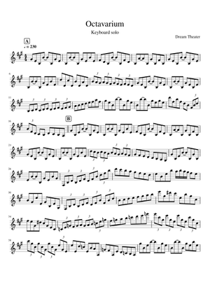 Octavarium – Dream Theater Sheet Music and Tab for Piano, Organ