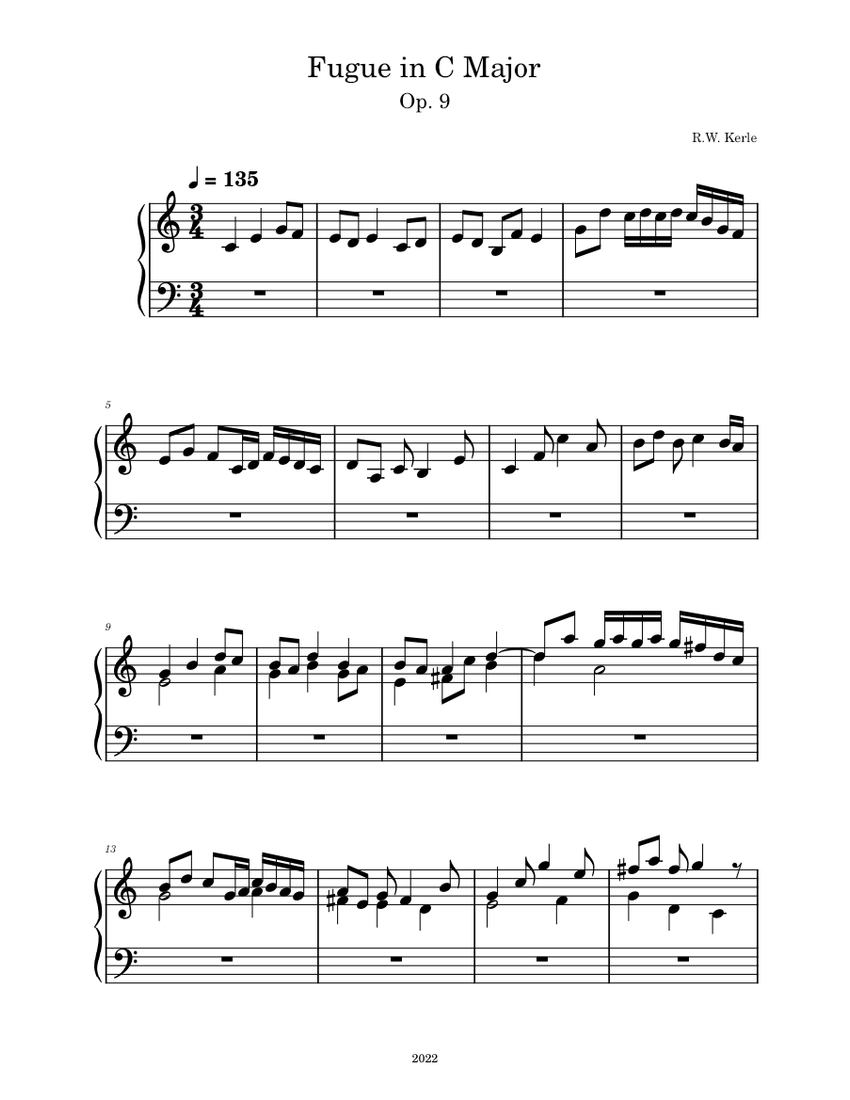 Fugue in C Major Sheet music for Harpsichord (Solo)
