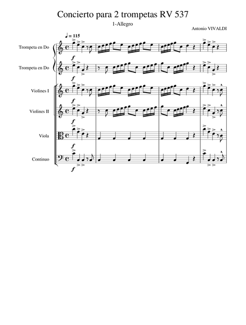 Vivaldi--Concerto for two trumpets, RV 537