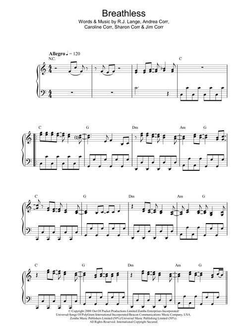 Breathless - The Corrs (Piano Solo)