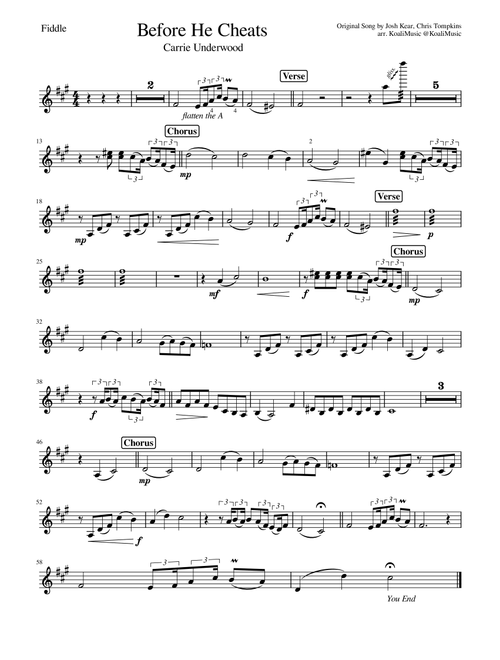 Before He Cheats (Arr. KoaliMusic) - Carrie Underwood (Violin Solo)