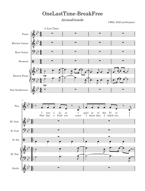 One last time – Ariana Grande ArianaMedley(OneLastTimeBreakFree)