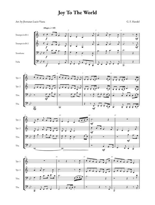 Joy To the World (Arr. Jhonatan Lucio Viana) - Traditional (Brass Ensemble)