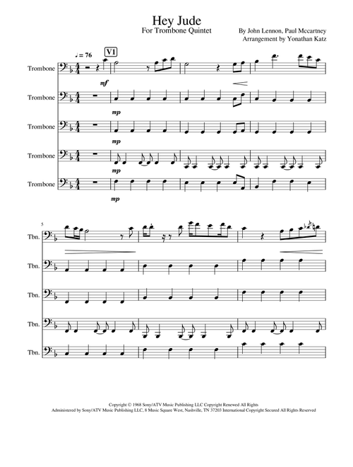 Hey Jude (Arr. Yonathan Katz) - The Beatles (Brass Ensemble)