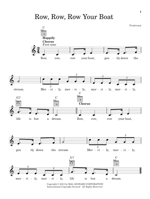 Row, Row, Row Your Boat - Traditional (Ukulele)