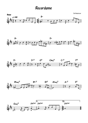 Play Official version of Recorda me Sheet Music by Joe Henderson for ...