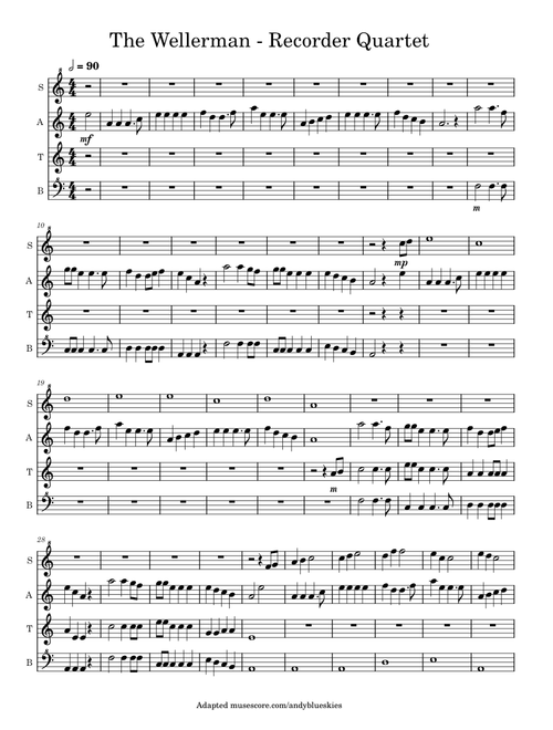 Wellerman – Recorder Quartet