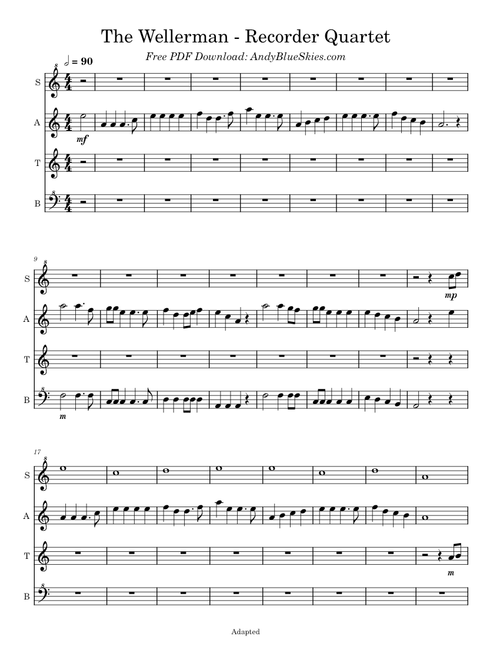 Wellerman – Recorder Quartet